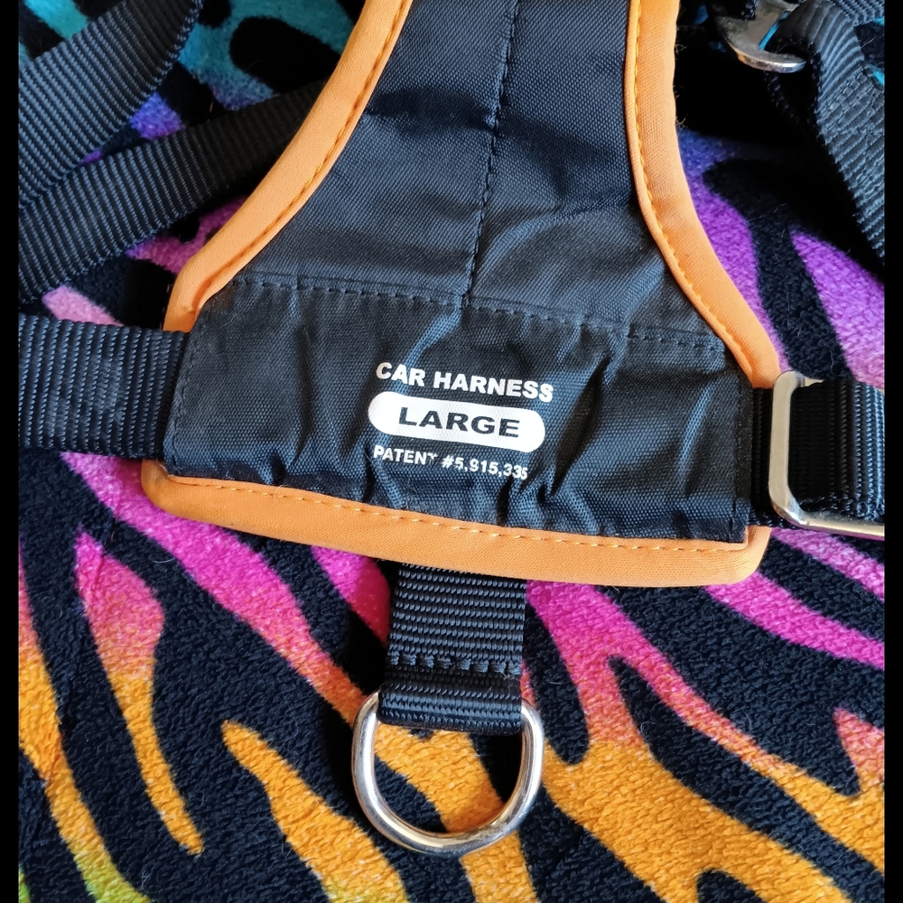 🖤🧡 Harley Davidson Dog Car Harness Large Biker Motorcycle Pet Orange Black - Picture 2 of 8